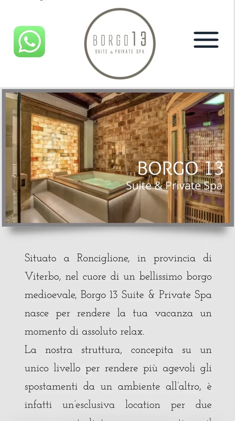 Il vecchio sito di Borgo 13: la struttura descritta in lunghi paragrafi di testo